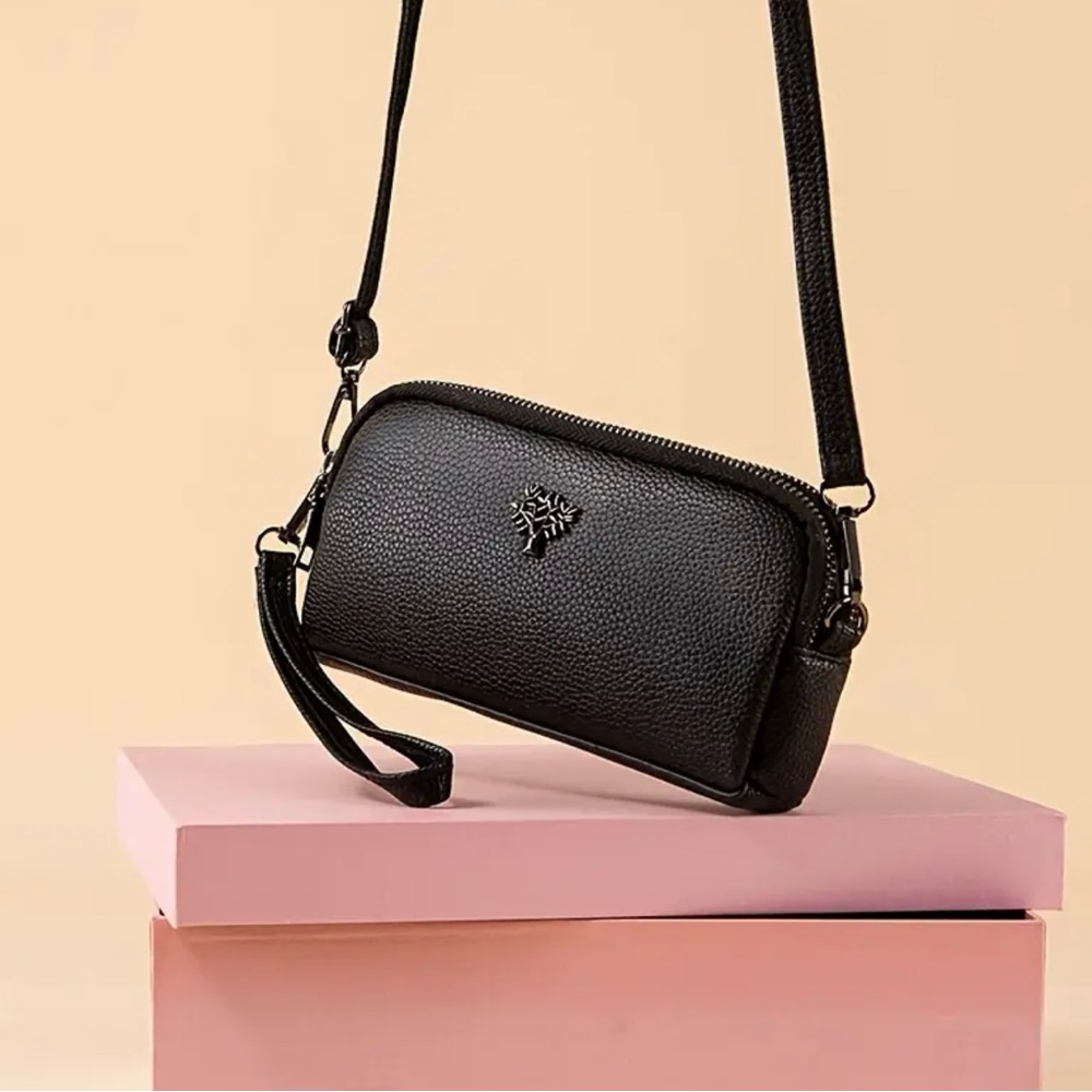 >SALE< New -Unique -Tree of Life Design Faux Leather Crossbody/Shoulder Bag -Blk